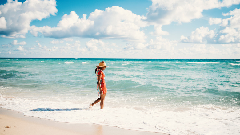 Woman on Florida beach