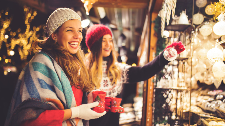 Friends at a Christmas market