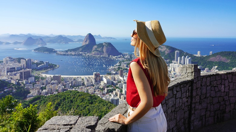 woman looking over Rio de Janeiro