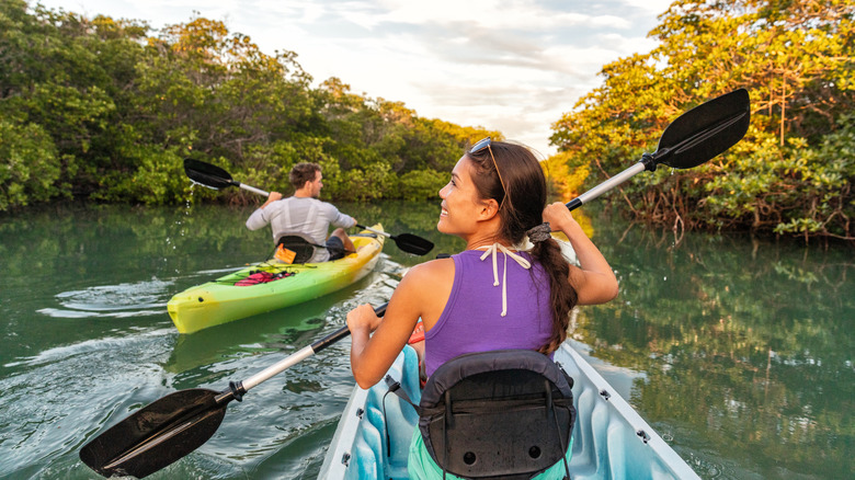 Couple kayaking in the Florida Keys