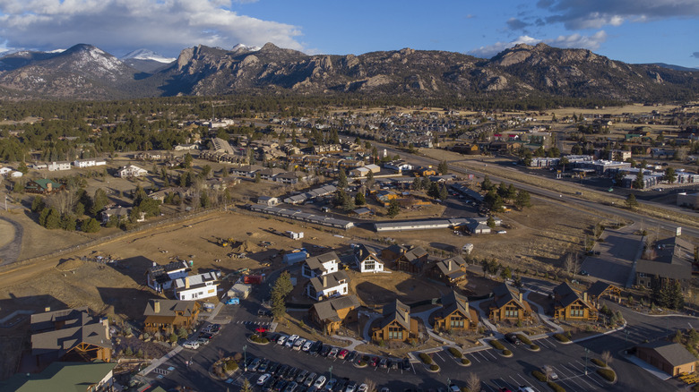 aerial shot of Estes Park