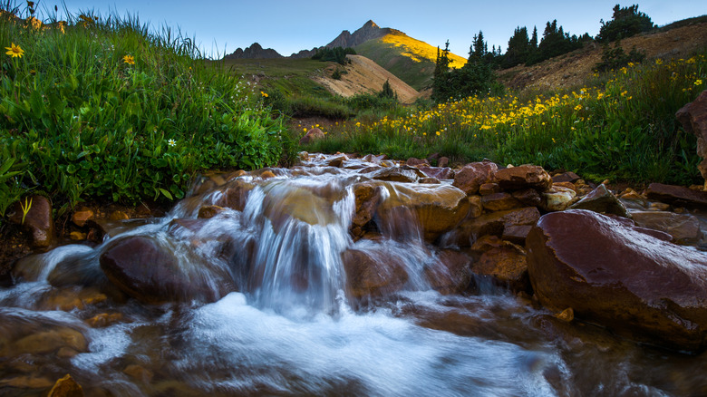 Waterfall in spring near Pagosa Springs, Colorado