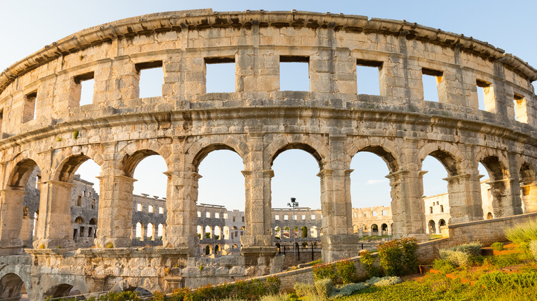 ancient building with arches