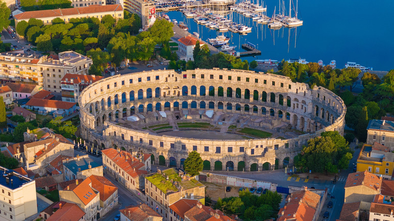 ancient arena and buildings