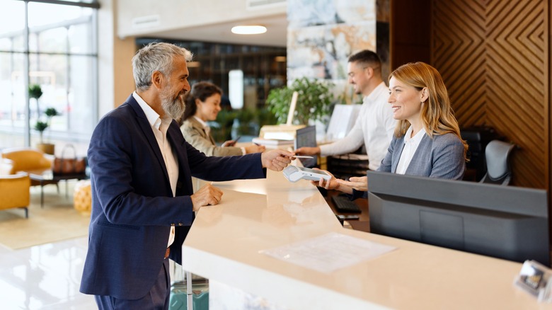 hotel receptionists and guests