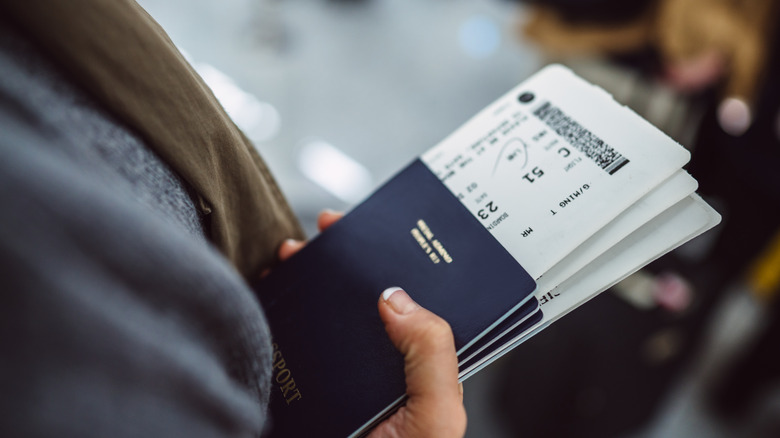 Passenger holding U.S. passports