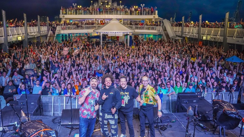 Performers and audience on cruise