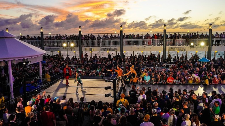Wrestling ring on a cruise