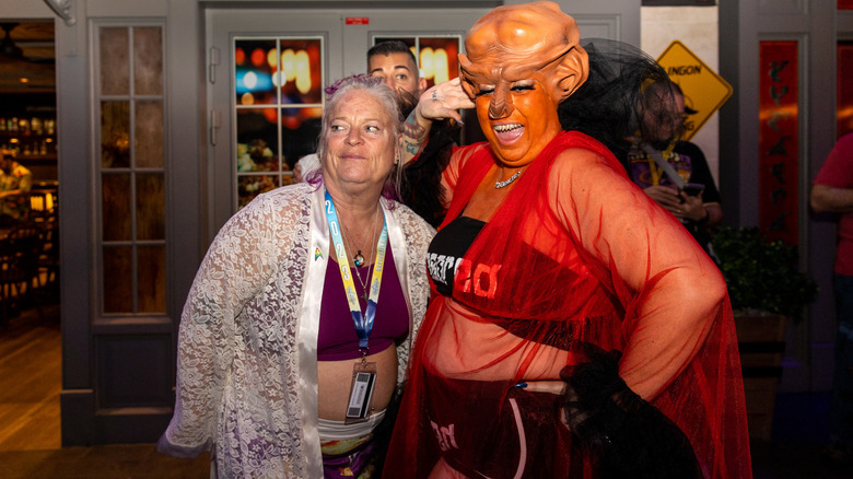 Guest and Ferengi cosplayer onboard