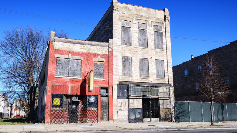 Two rundown buildings 