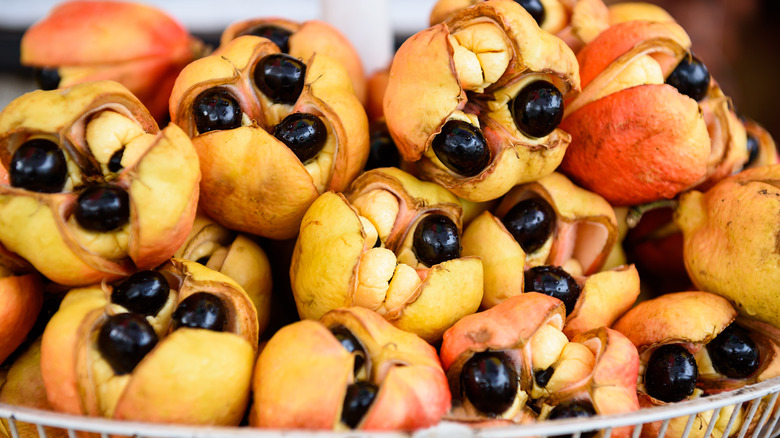 Ackee fruit in a pile