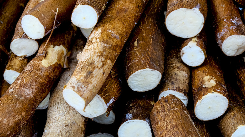 Pile of cassava root