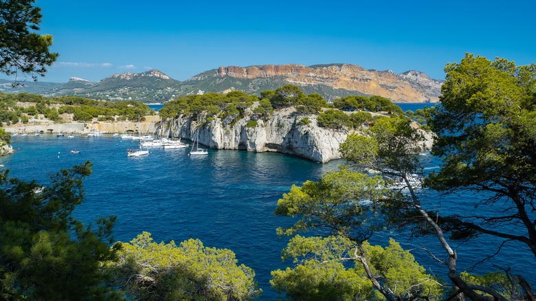 View of coast from shore