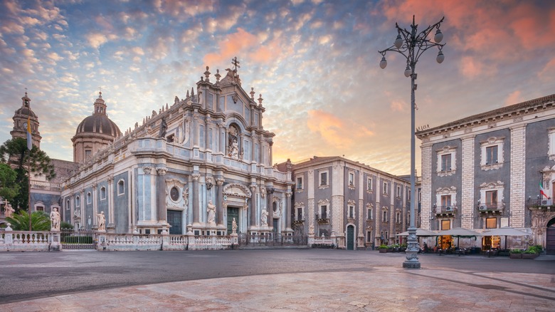 Catania Cathedral on a cloudy day