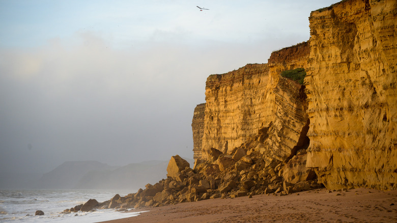 Crumbling cliff on Jurassic Coast