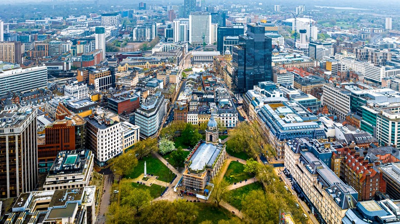 Birmingham city center from above