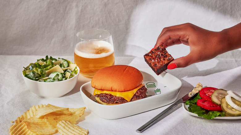 Delta's first class Shake Shack meal