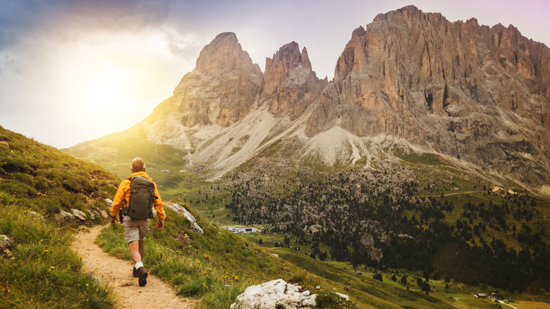 man on hiking trail