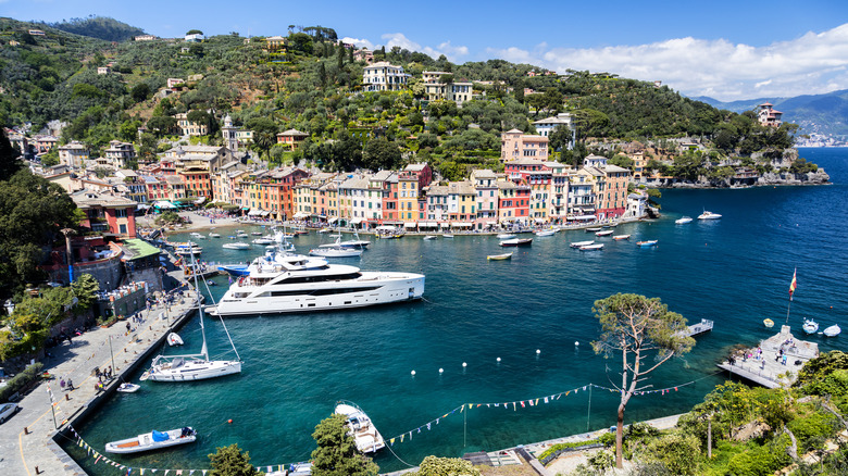 high elevation view of portofino