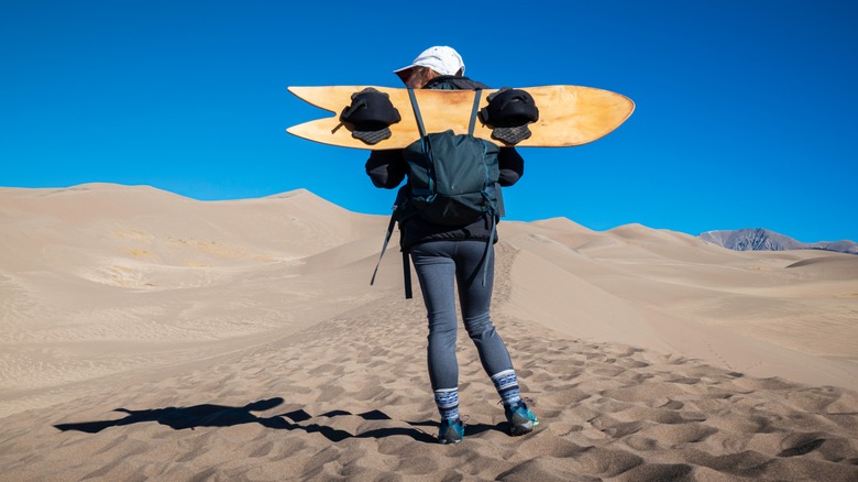 Boarding sand dunes