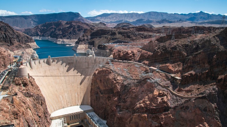 aerial view of Hoover Dam