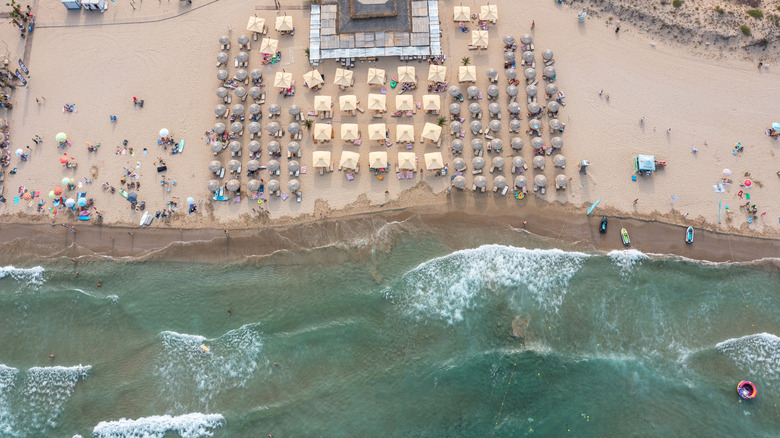 Aerial view of beach in Sozopol