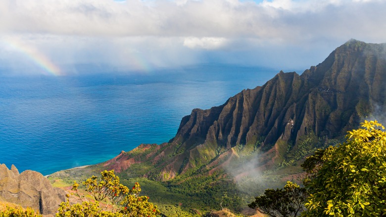 Rainbow along Hawaiian coast