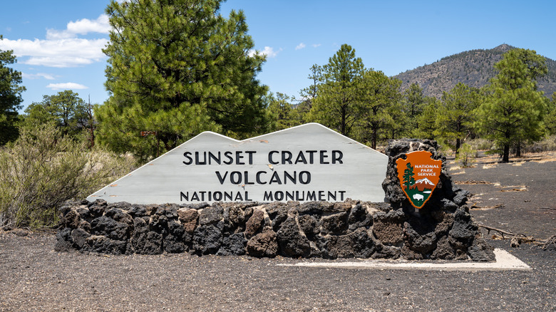 Welcome sign to Sunset Crater Volcano