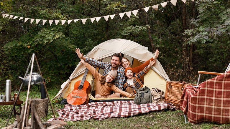 family tent camping