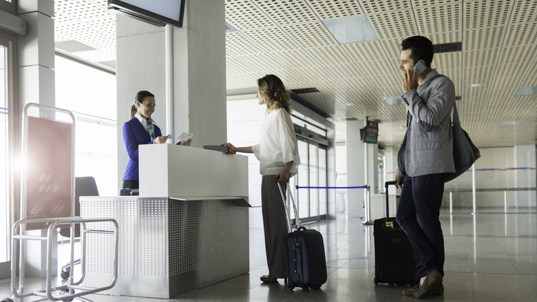 Gate agent at the airport