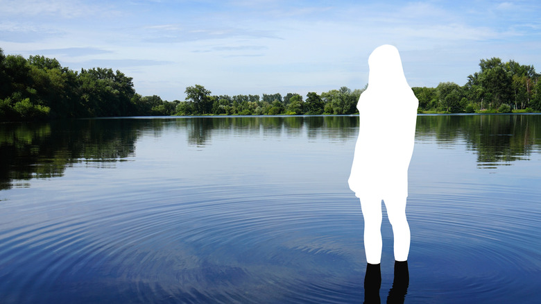 Ghost figure in a lake