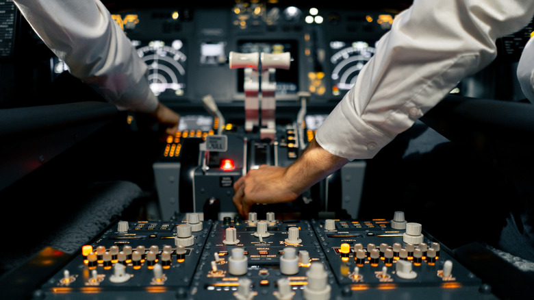 Close-up of airplane cockpit