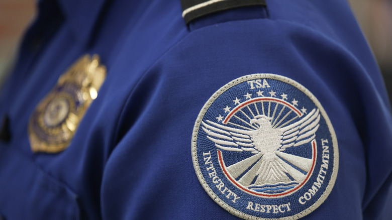 a TSA agent's patch and badge