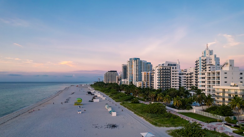 Miami Beach oceanfront and cityscape