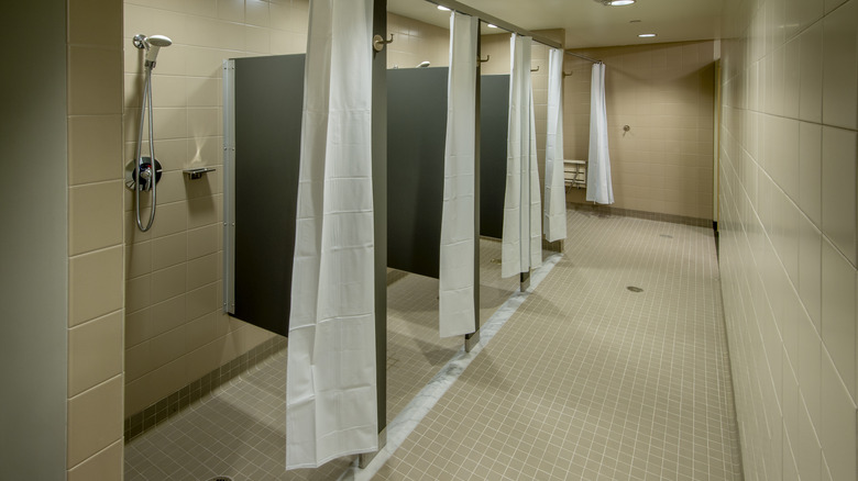 Locker room showers