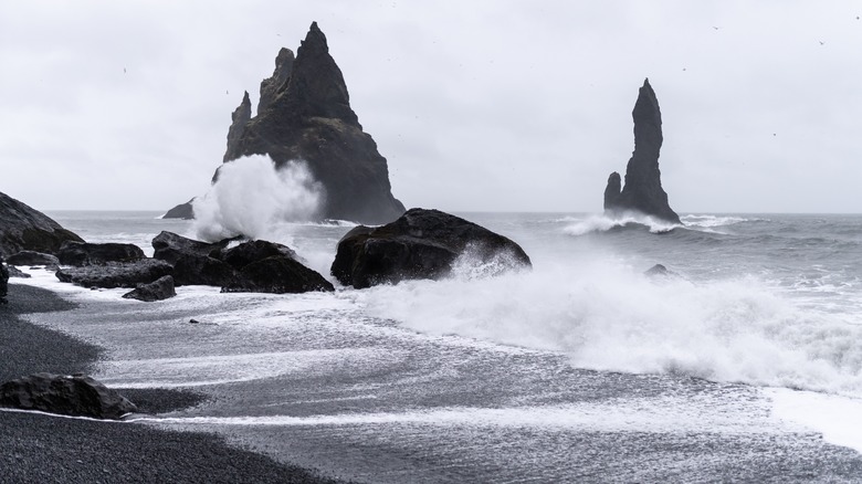 Black Sand Beach in winter