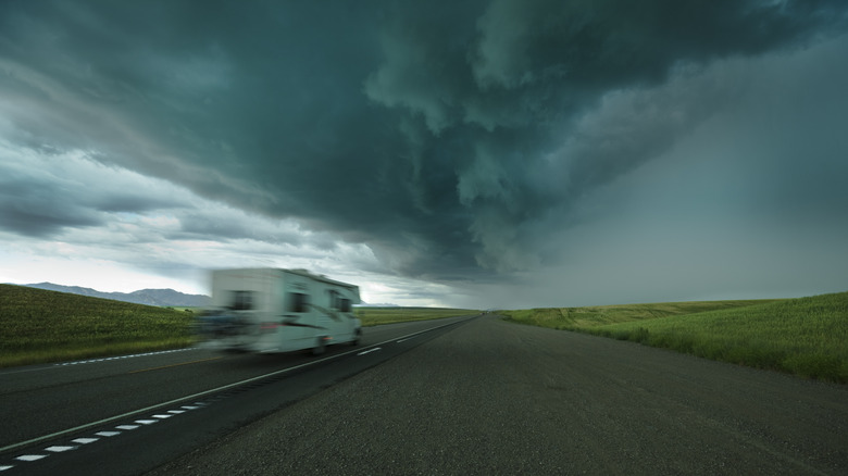 RV driving into a storm