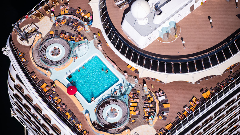 Deck of cruise from above