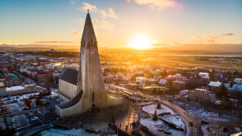 Church stands in Reykjavik's center.