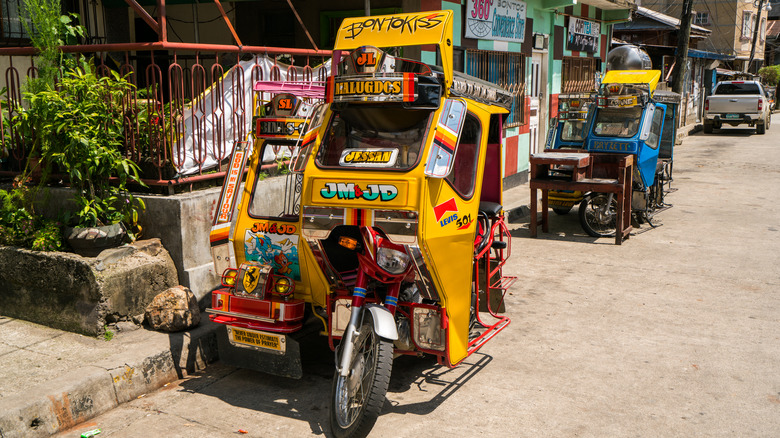 parked tricycles in Philippines