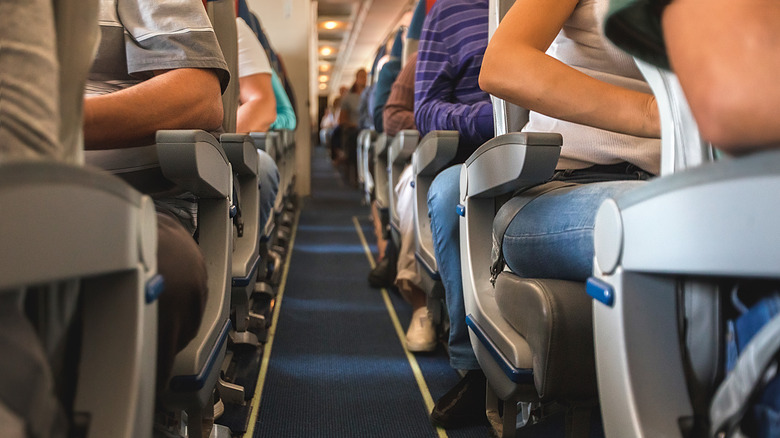 Row of airplane aisle seats