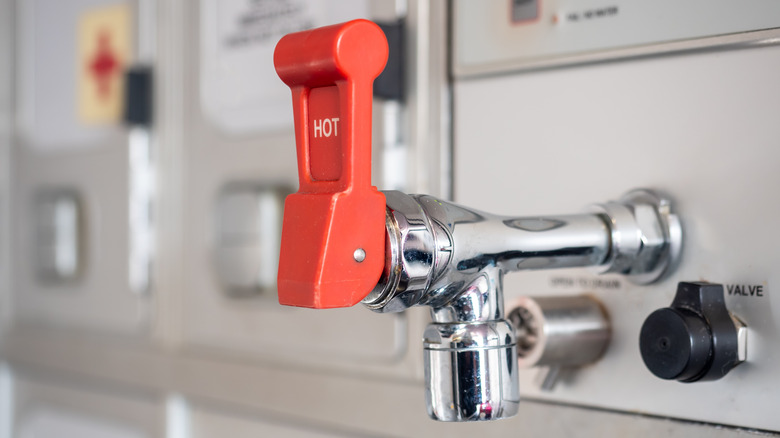 Tap faucet in aircraft galley