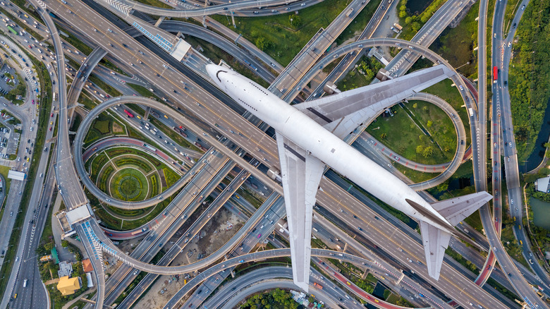 plane over highway