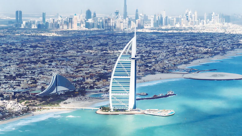 Aerial view of Burj Al Arab