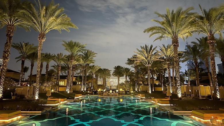 One&Only The Palm exterior at night