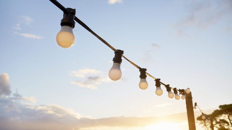 a string of solar powered lights