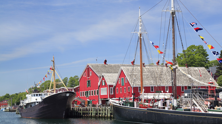 sailboat on Lunenburg's waterfront, in Atlantic Canada