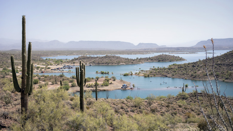 Boating and hiking on Lake Pleasant