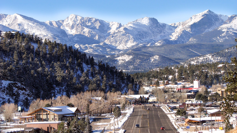 Ariel view of Estes Park, Colorado 