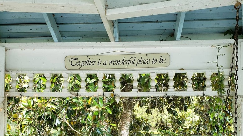 Romantic sign on porch